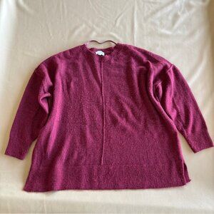 Westbound Women Burgundy Black Heather Pullover Sweater XL Crew Neck NWOT